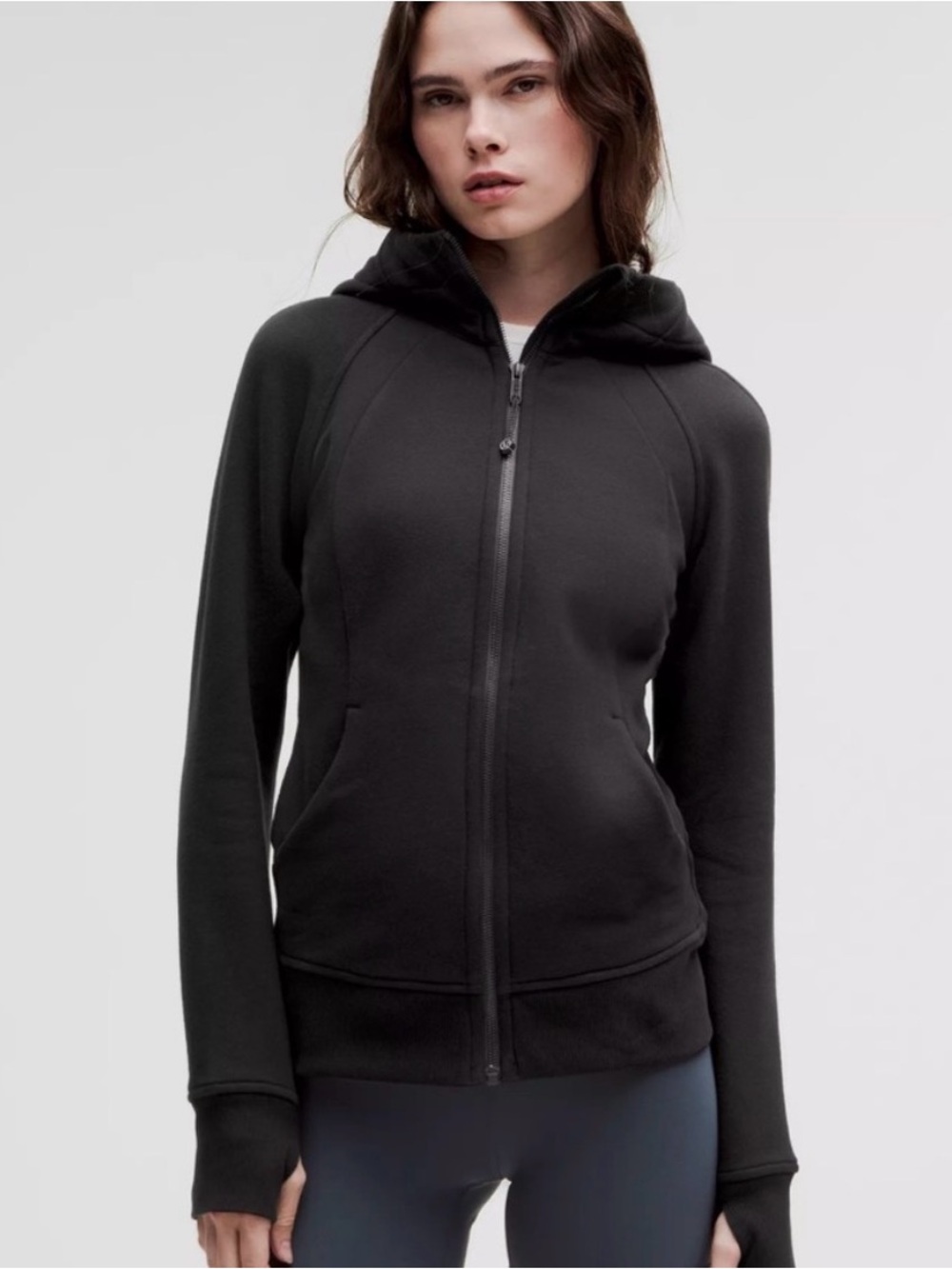 Lululemon Black Zip-Up Hooded Scuba Jacket 6